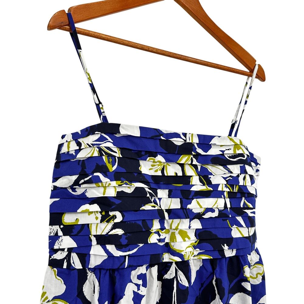 EVEREVE NWT Emmie Ruched Midi Dress in Blue Bold Floral // L - Picture 3 of 12